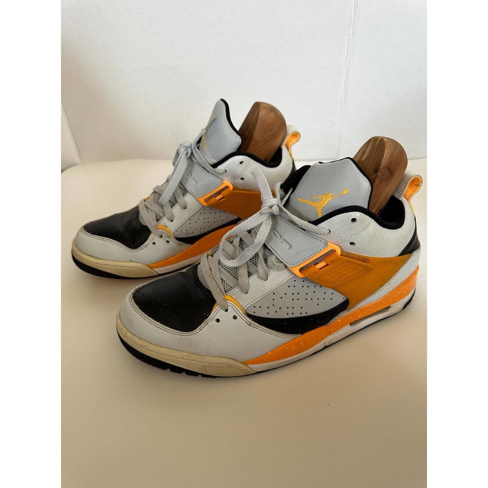 Jordan Flight 45 2014 Pure Platinum Atomic Mango 644846-016 Men's Size 12 - Picture 5 of 15